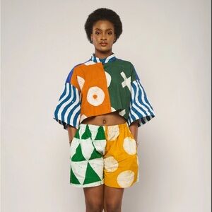 Dye Lab Multiprint Crop Shirt